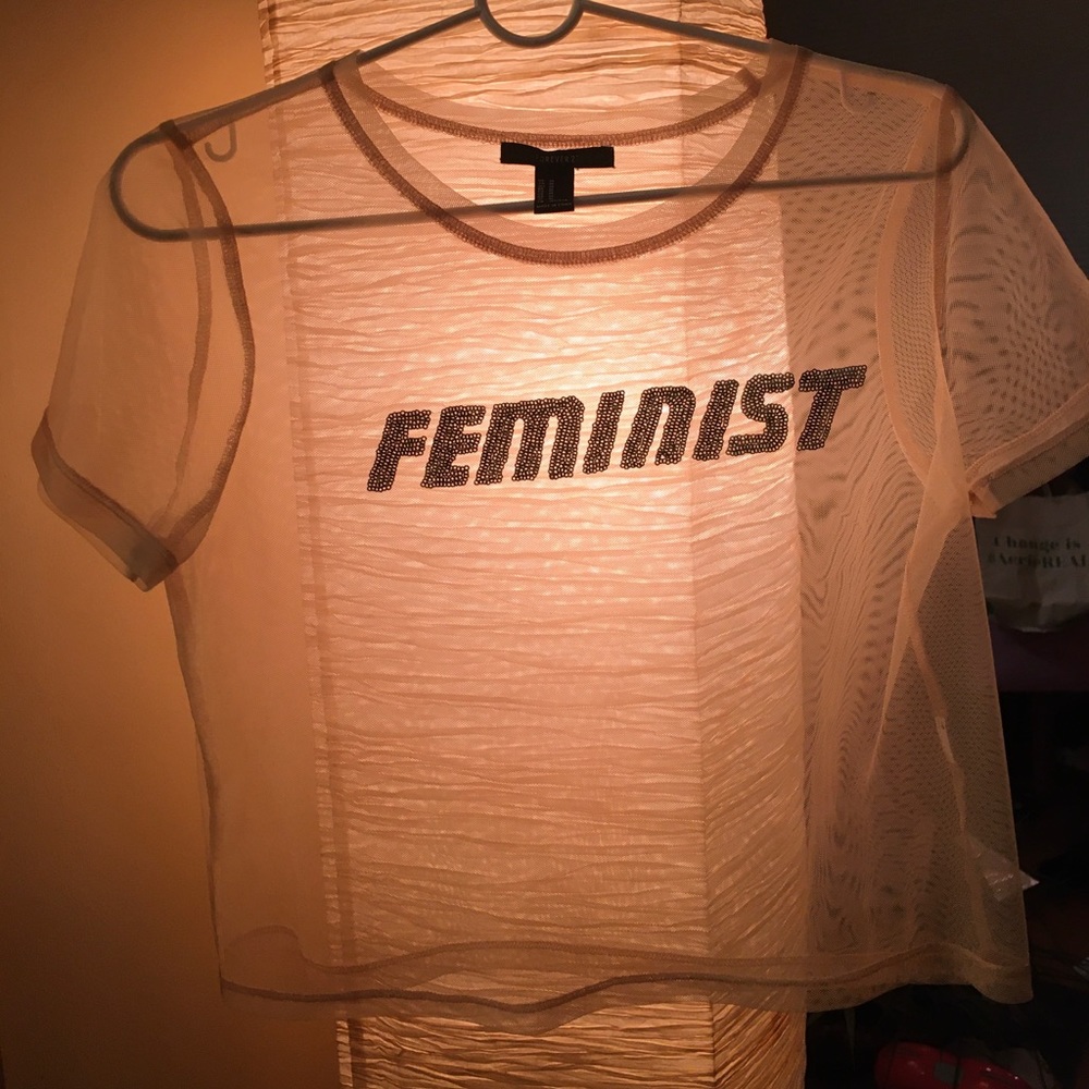 NWOT Feminist Sheer Top.